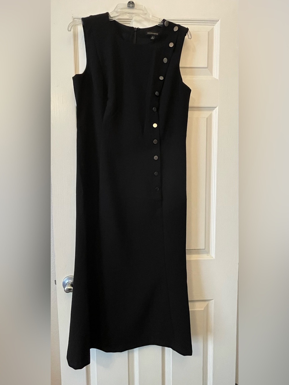 Banana Republic Black Midi Dress with Side Buttons